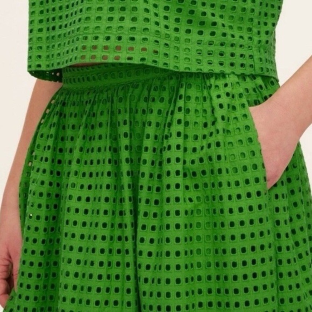 Kate Spade X New York Target Green Eyelet Shell Tank Top & Skirt SET Nwt Sz S - Picture 3 of 5